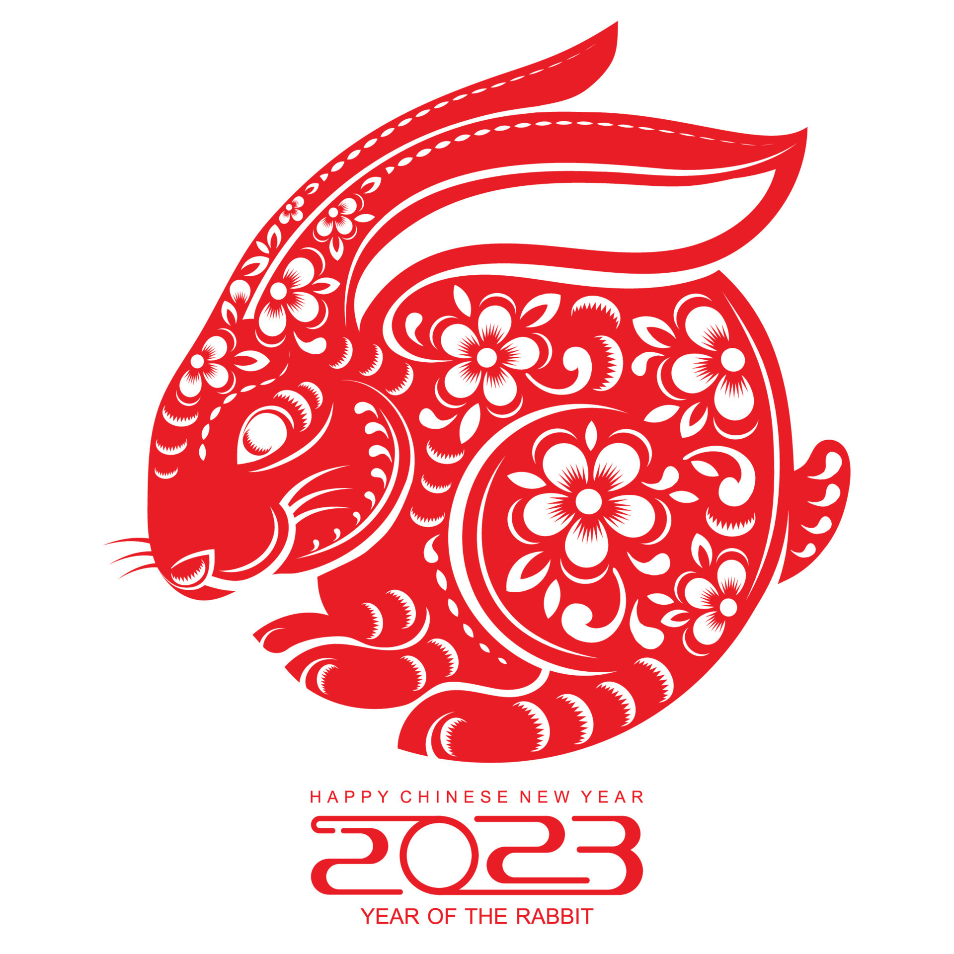 Happy chinese new year 2023 year of the rabbit 7718933 Vector Art at  Vecteezy