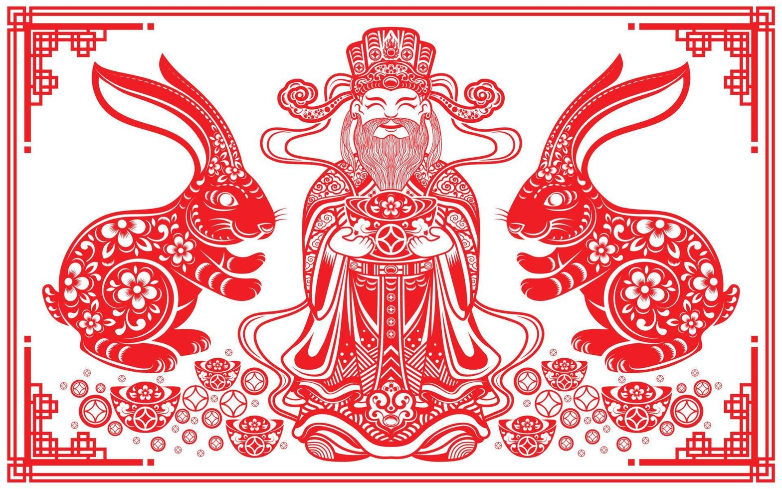 Happy chinese new year 2023 year of the rabbit vector