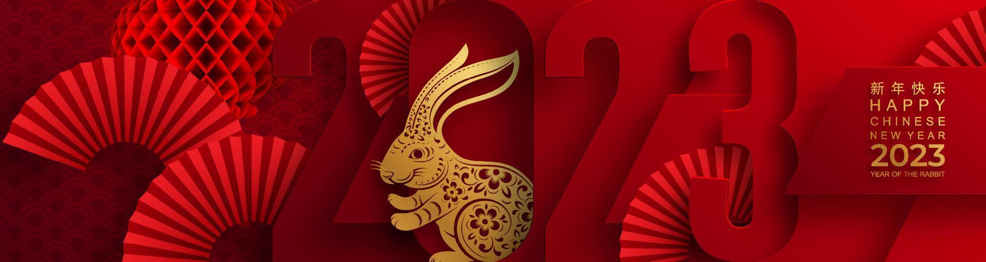 Happy chinese new year 2023 year of the rabbit vector