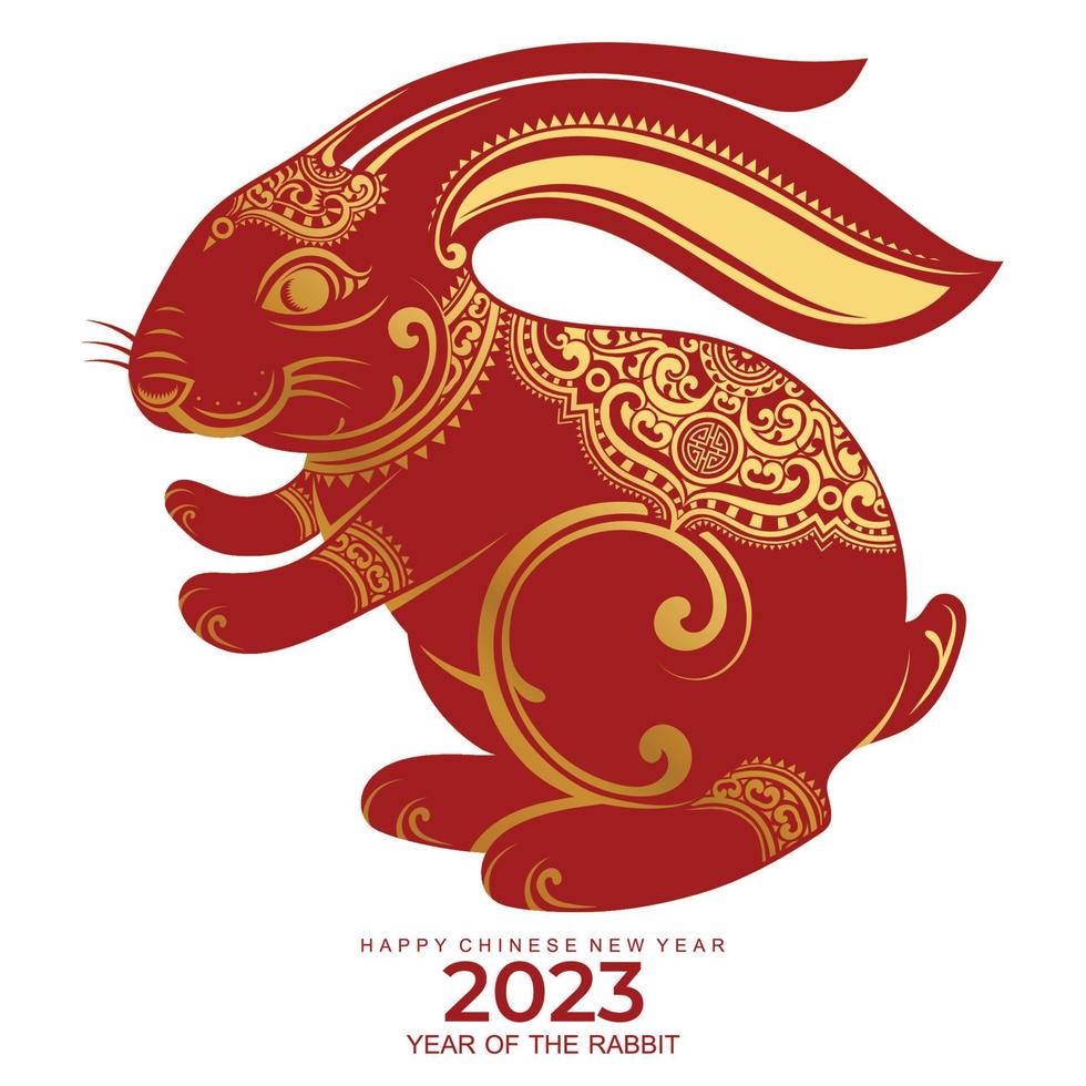 Happy chinese new year 2023 year of the rabbit vector