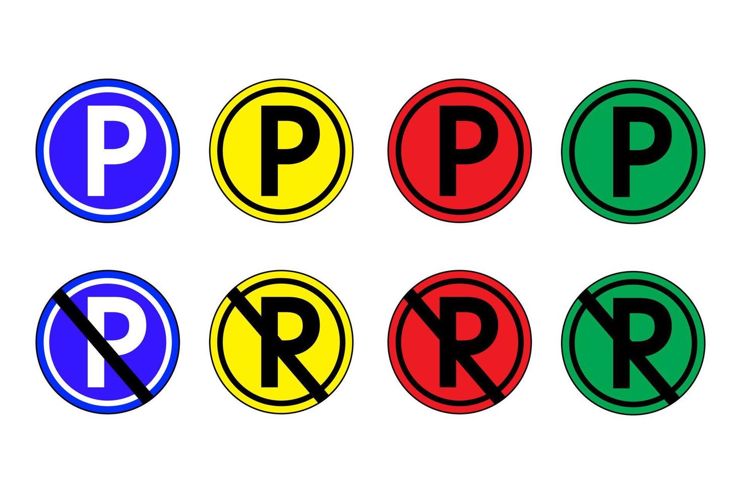 vector set of Parking Signs. Isolated vector illustration