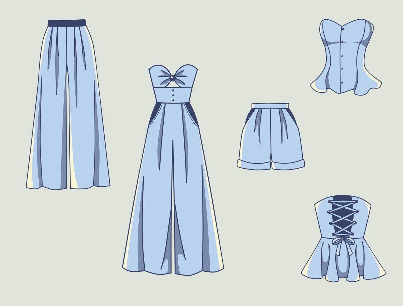 Cute Assortment Of Clothing vector