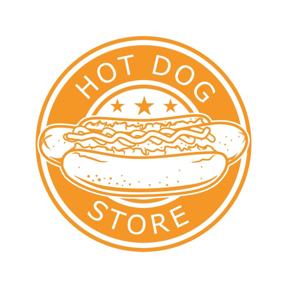 concepto de logotipo de tienda de perros calientes vector