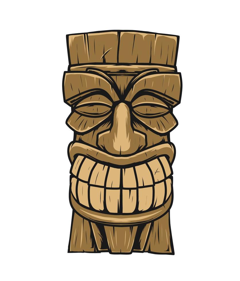 Ilustración de vector de escultura tiki