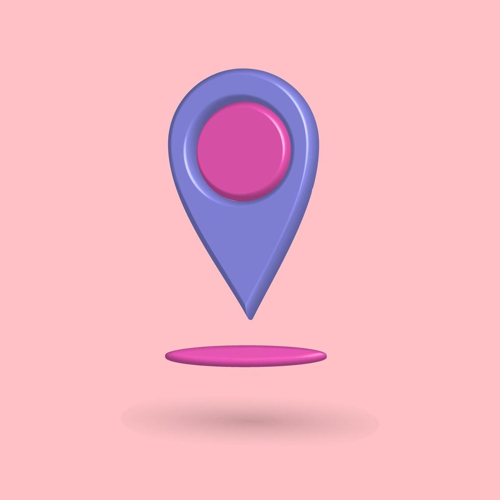 Pin de marcador de ubicación de navegación 3d, ilustración de dibujos animados de punto mejor para las imágenes de su propiedad vector