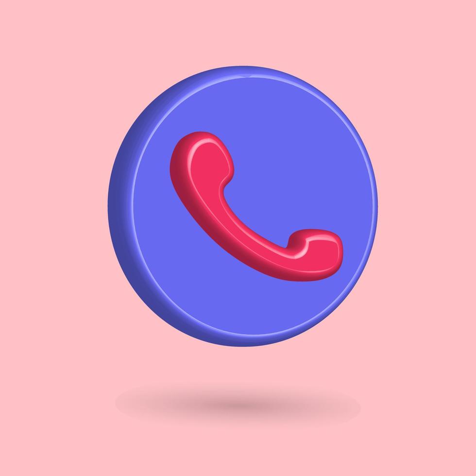 Fondo de icono de llamada telefónica 3d, para atención al cliente o hablar con amigos vector