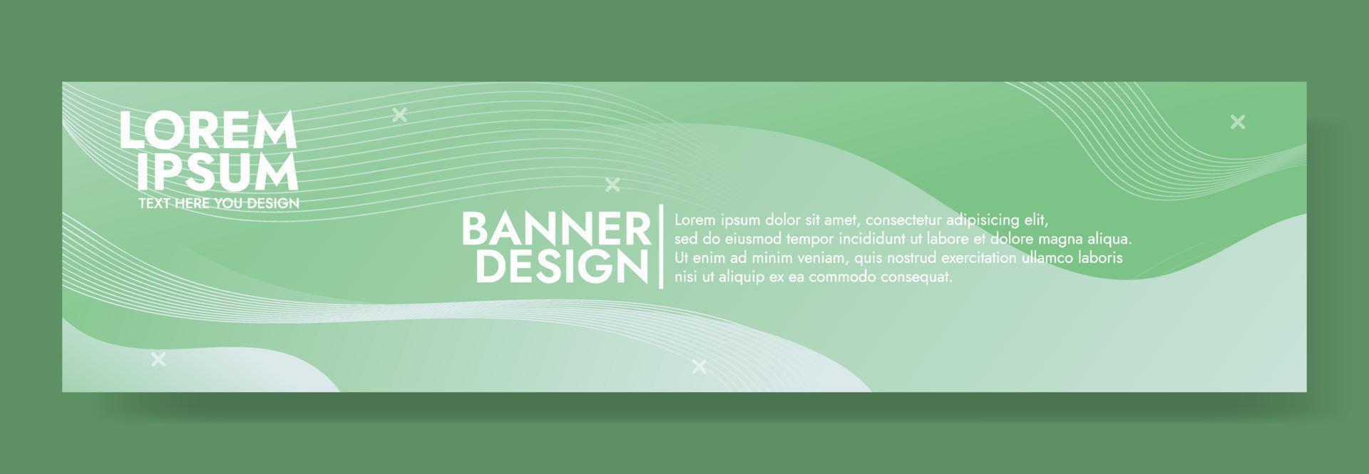 plantilla de banner de onda de fluido verde abstracto vector