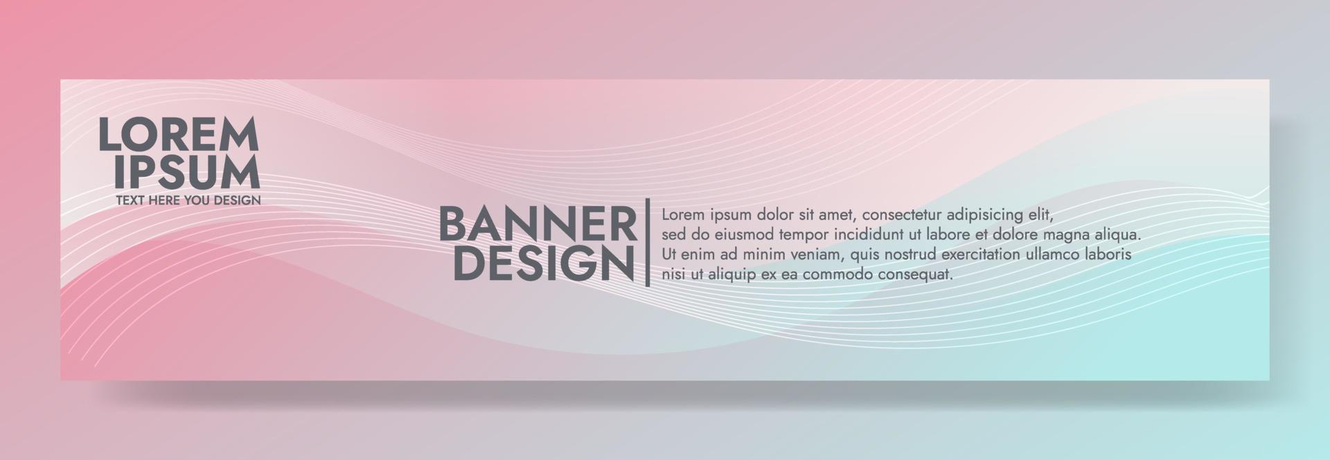 plantilla de banner de onda fluida rosa abstracta vector