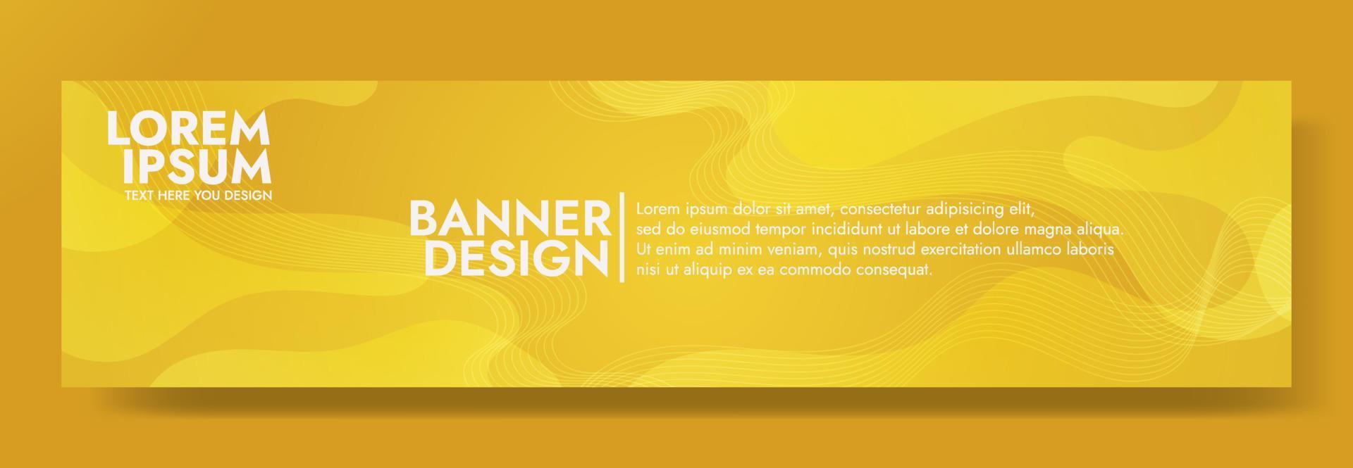 Abstract Yellow Fluid Wave Banner Template vector