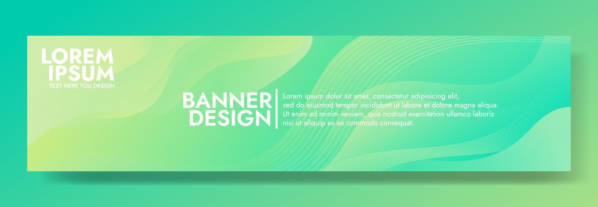 plantilla de banner de onda de fluido verde abstracto vector