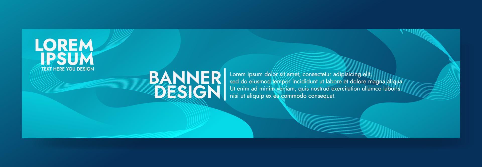 Abstract Blue Fluid Wave Banner Template vector