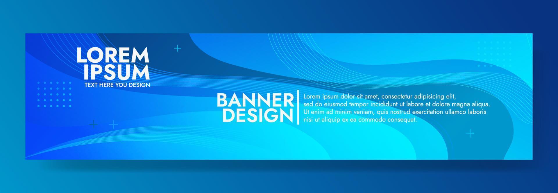 Abstract Blue Fluid Wave Banner Template vector