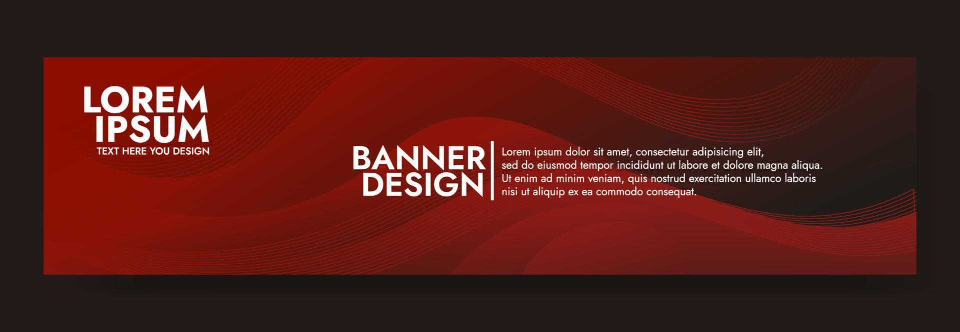 plantilla de banner de onda de fluido rojo abstracto vector