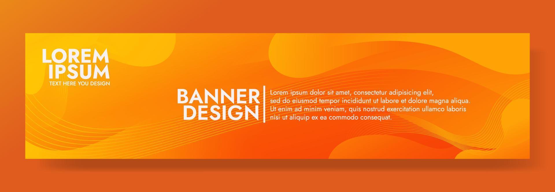 plantilla de banner de onda de fluido naranja abstracto vector