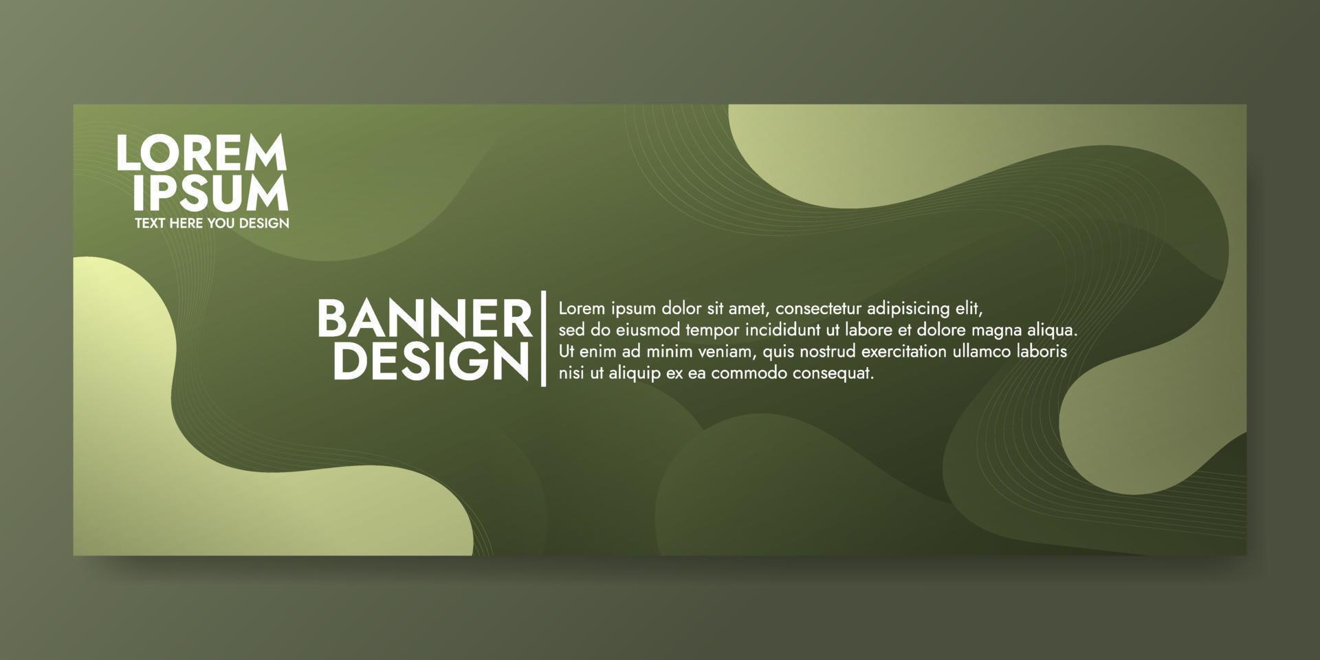 Abstract Green Fluid Wave Banner Template vector