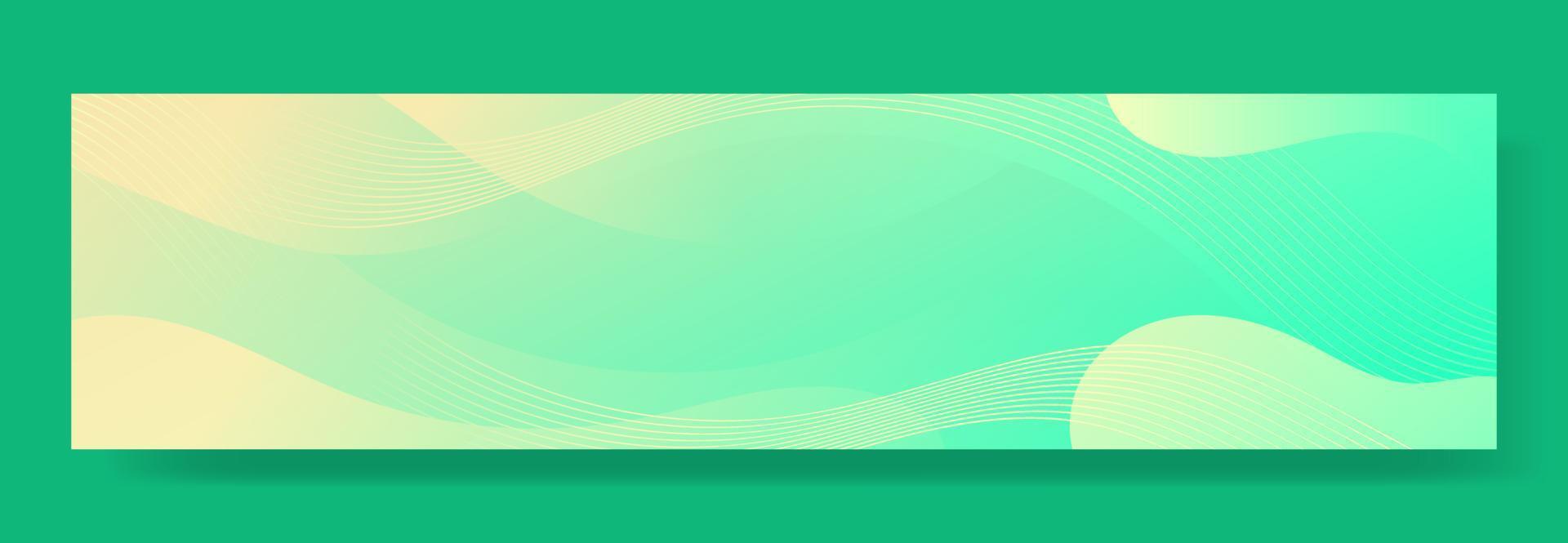 plantilla de banner de onda de fluido verde abstracto vector