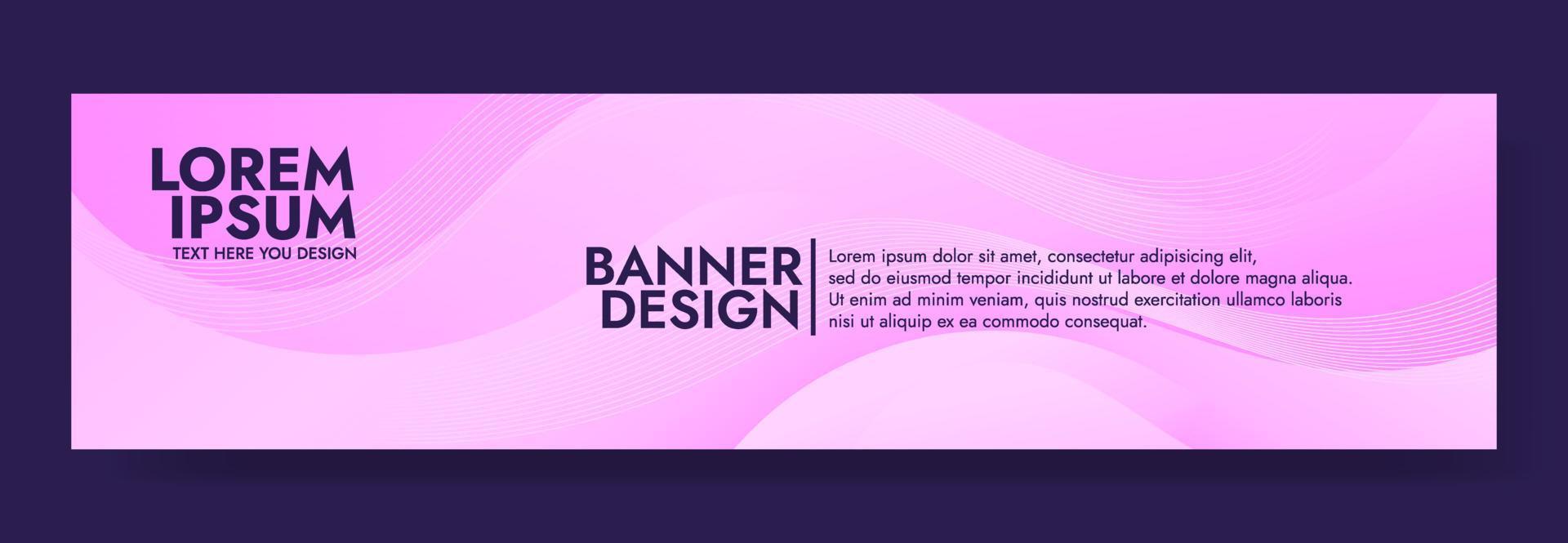 plantilla de banner de onda fluida rosa abstracta vector