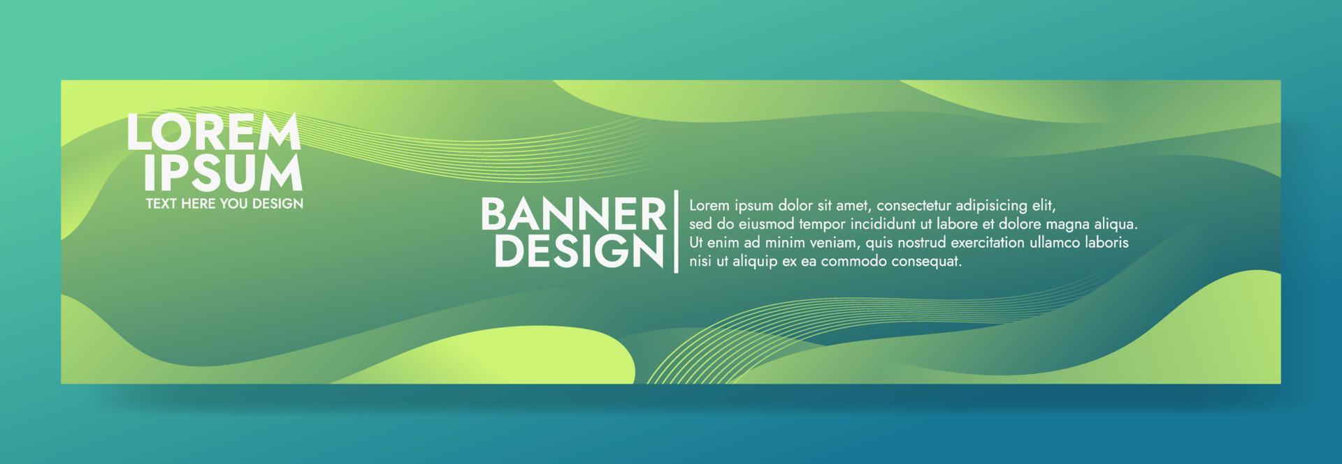 plantilla de banner de onda de fluido verde abstracto vector