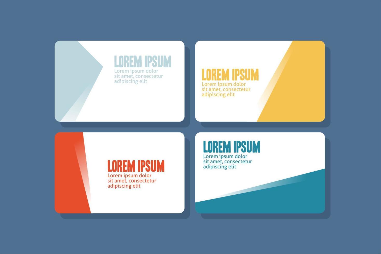 simple business card vector template with different colors and motifs