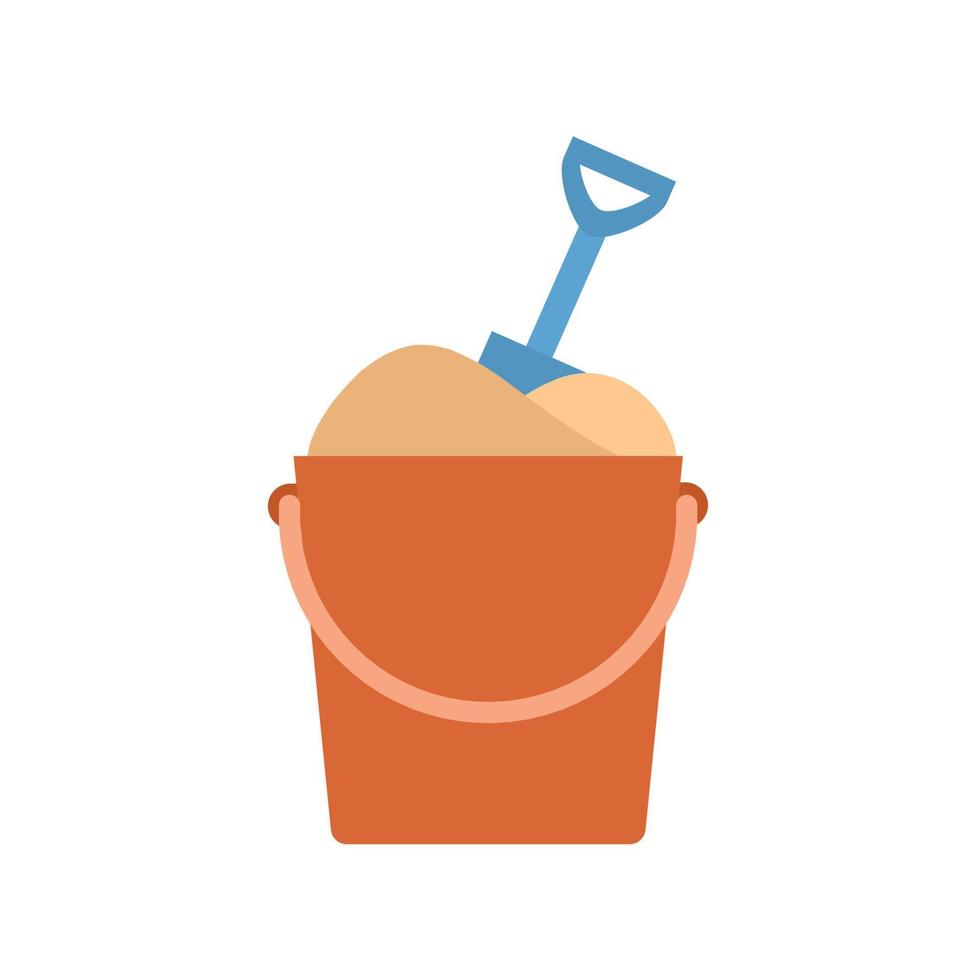 sand in bucket icon with mini shovel perfect for summer or beach vacation design elements vector
