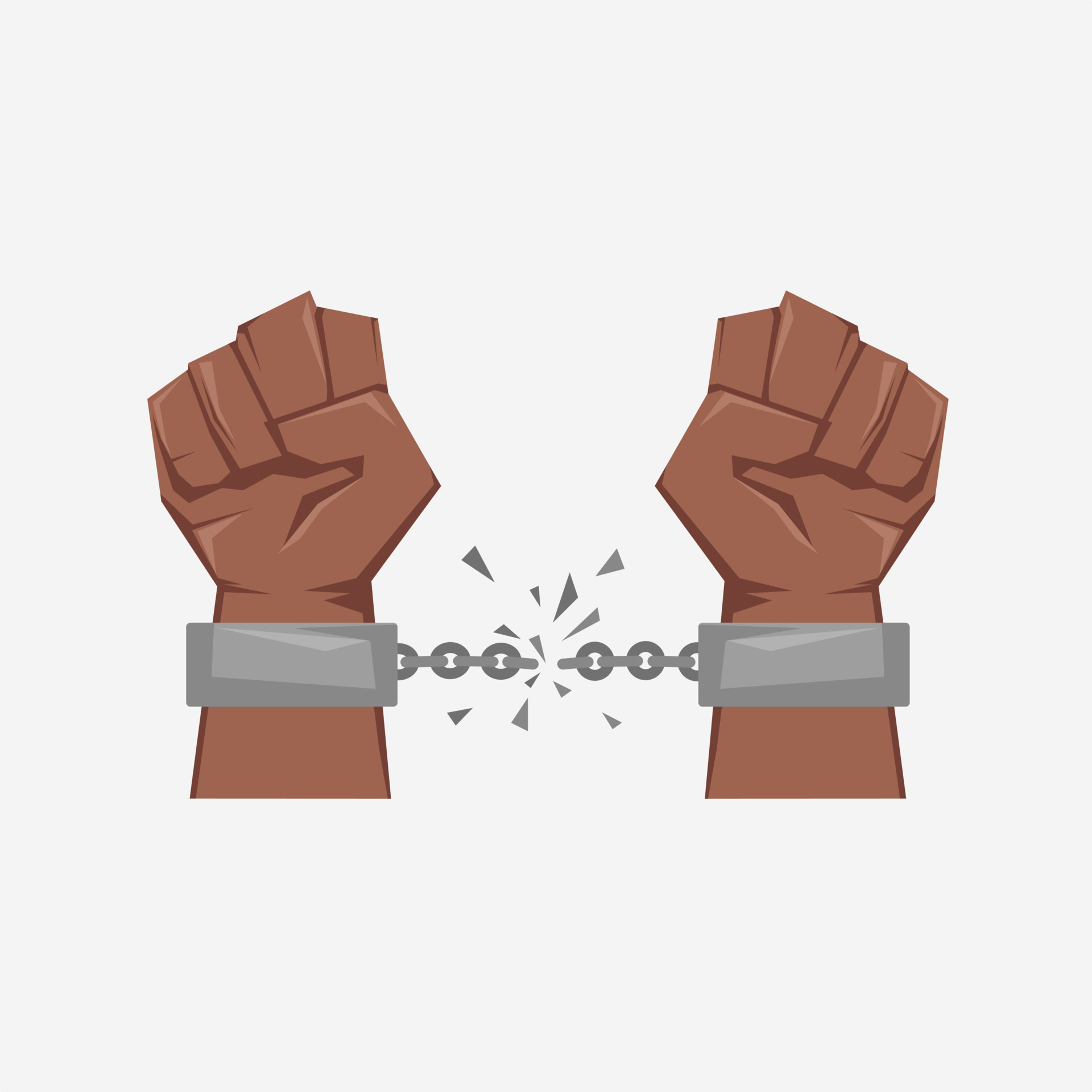 black hand illustration breaking handcuffs suitable for freedom day