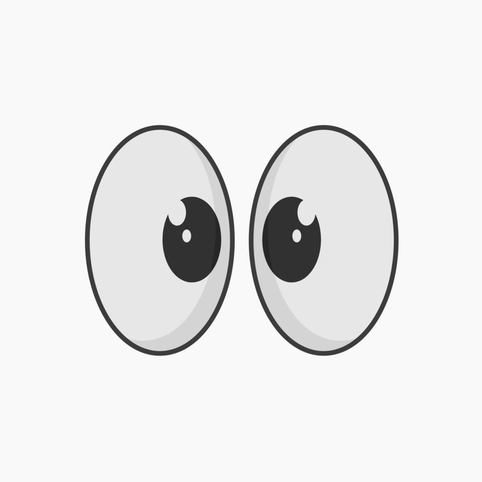 cartoon style eye illustration with cute look vector