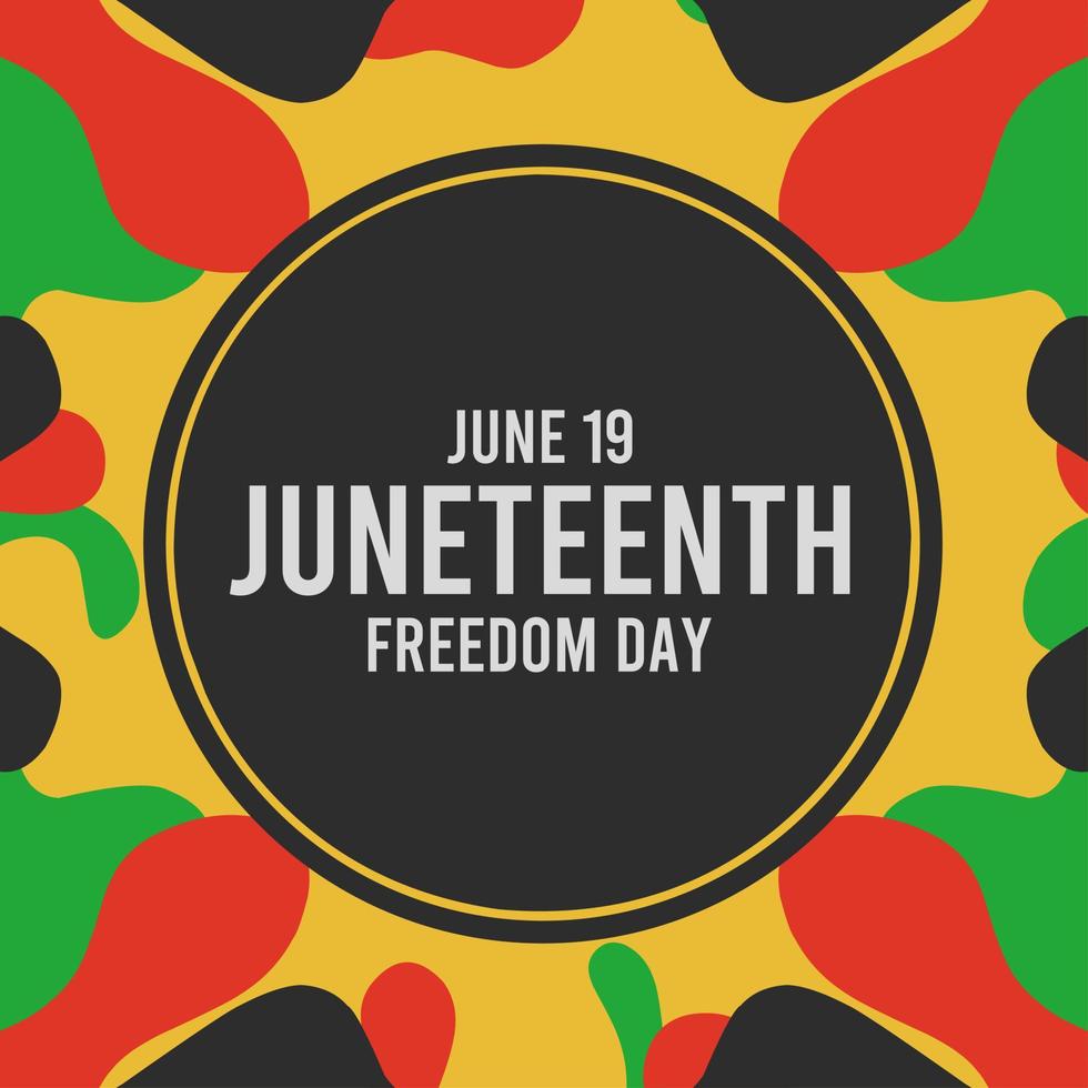 African American juneteenth freedom day poster vector suitable for social media posts and campaign purposes