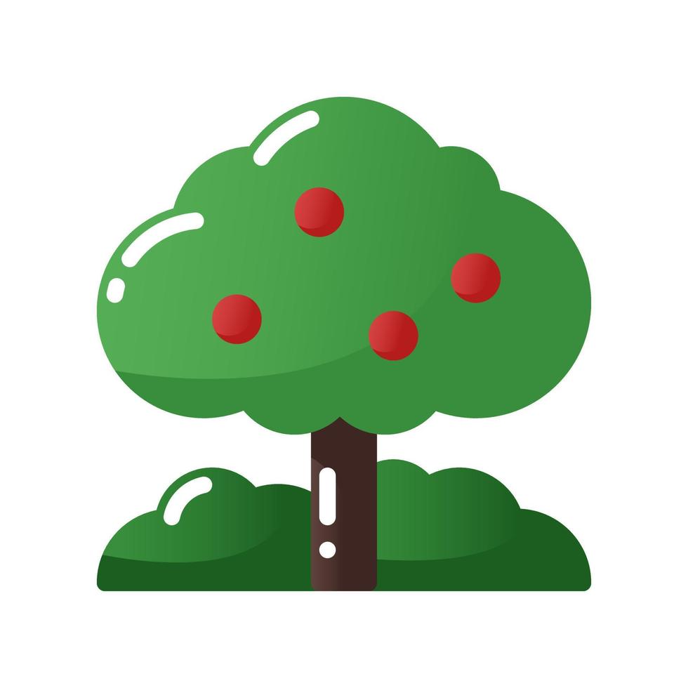 icono de estilo de gradiente plano de árbol. ilustración vectorial para diseño gráfico, sitio web, aplicación vector