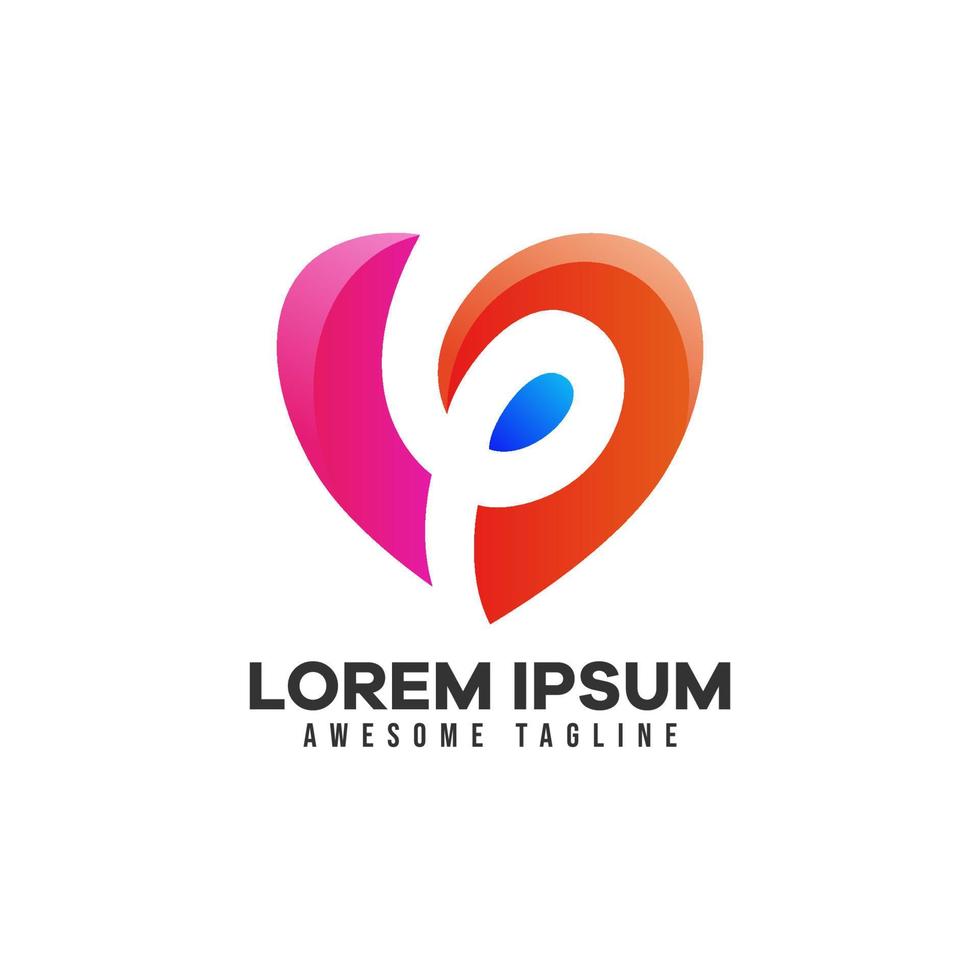 Abstract love or heart shape combination with G letter logo. Vector illustration for health, medical, and care logo template