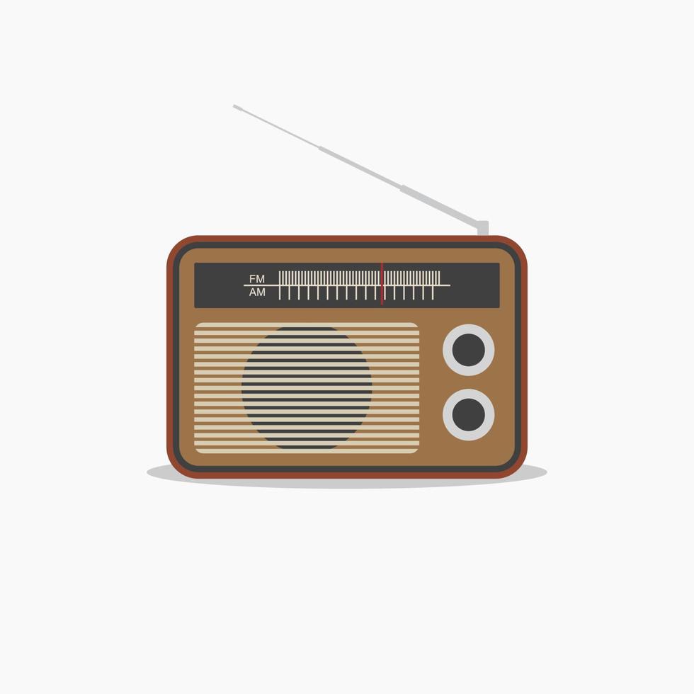 vieja ilustración vectorial de radio. radio antigua radio retro el símbolo de la electrónica, el sonido y el reproductor de música vector