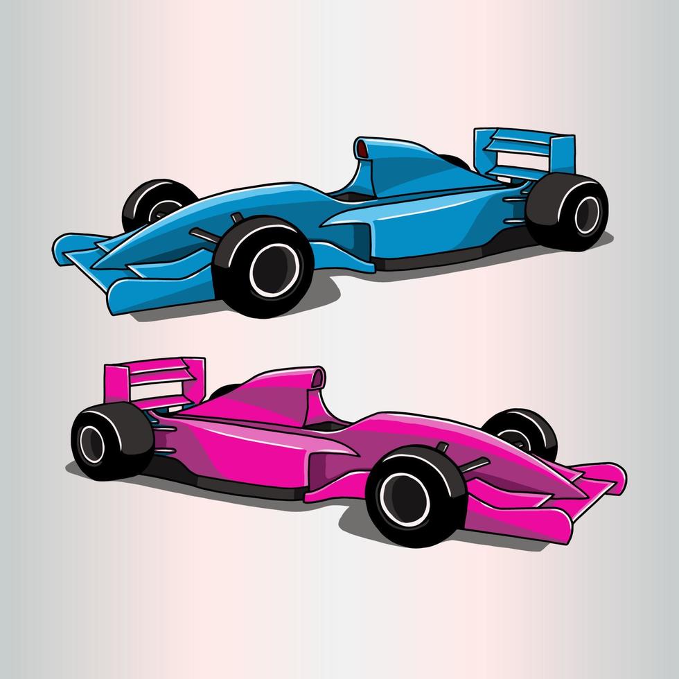 formula 1 car vector illustration, fit for racing themes. flat color hand-drawn style