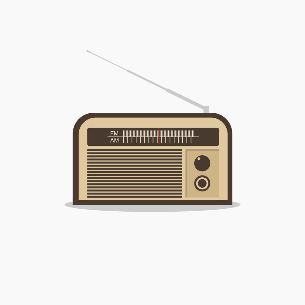 vieja ilustración vectorial de radio. radio antigua radio retro el símbolo de la electrónica, el sonido y el reproductor de música vector