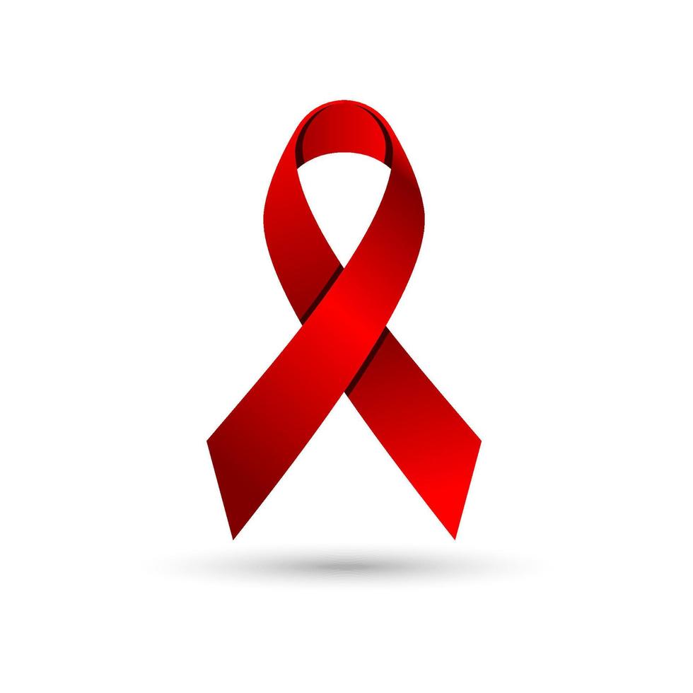 red awareness ribbon vector illustration. world aids day campaign.