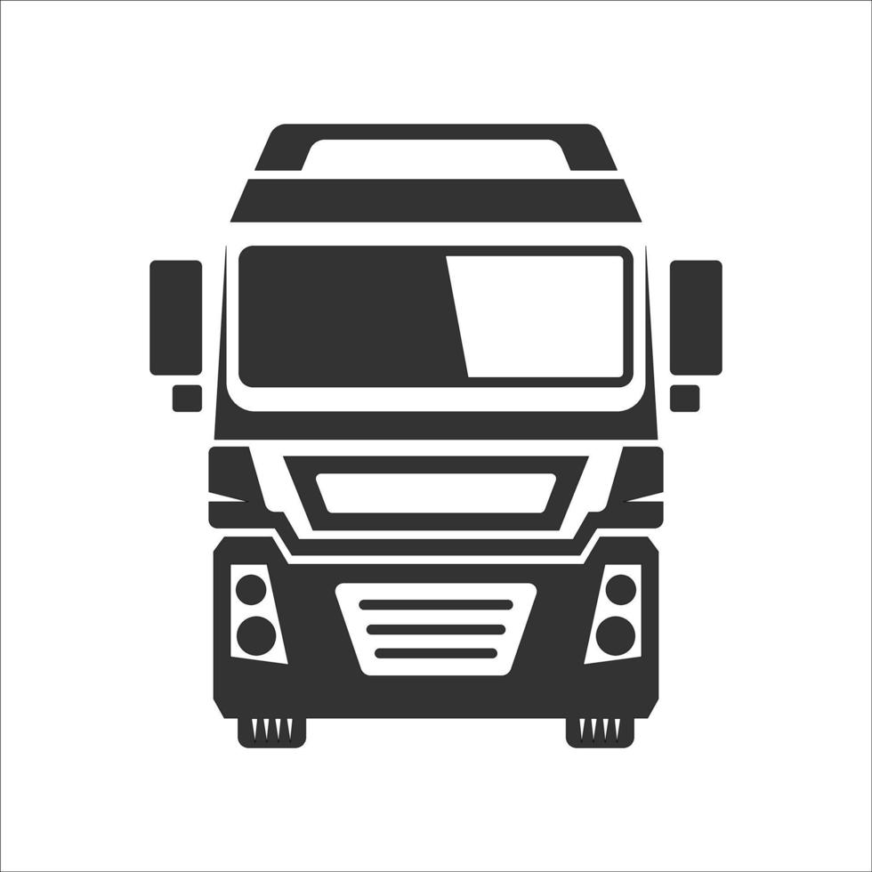 truck logistic vector silhouette logo template. perfect for delivery or transportation industry logo. simple with dark grey color