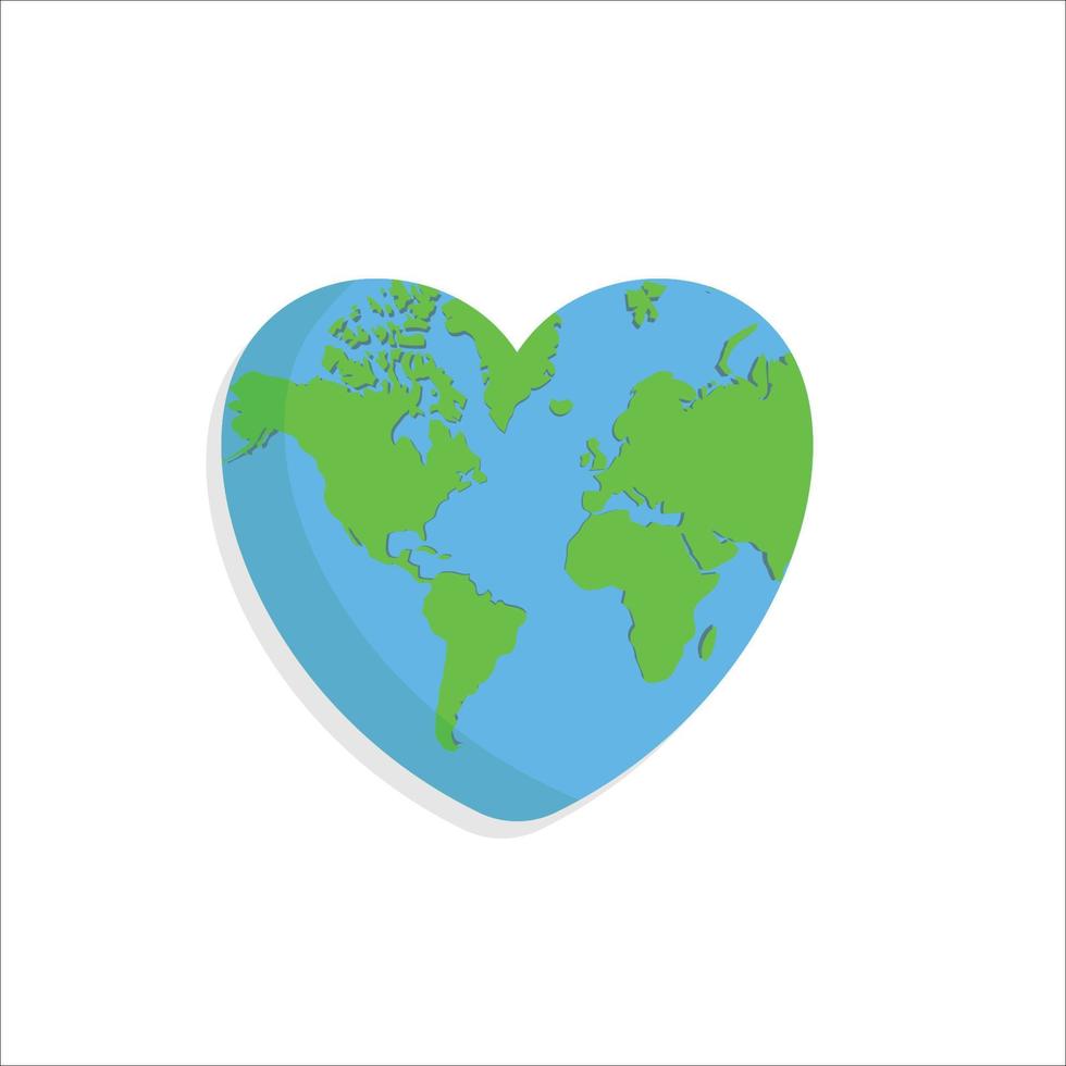 love earth, world vector illustration, good for nature or environment design template. flat color style