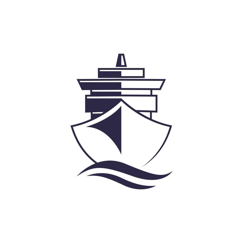 ship vector logo template illustration isolated on white background. boat image. ship icon. ship logo for transportation or travel industry. ship symbol.