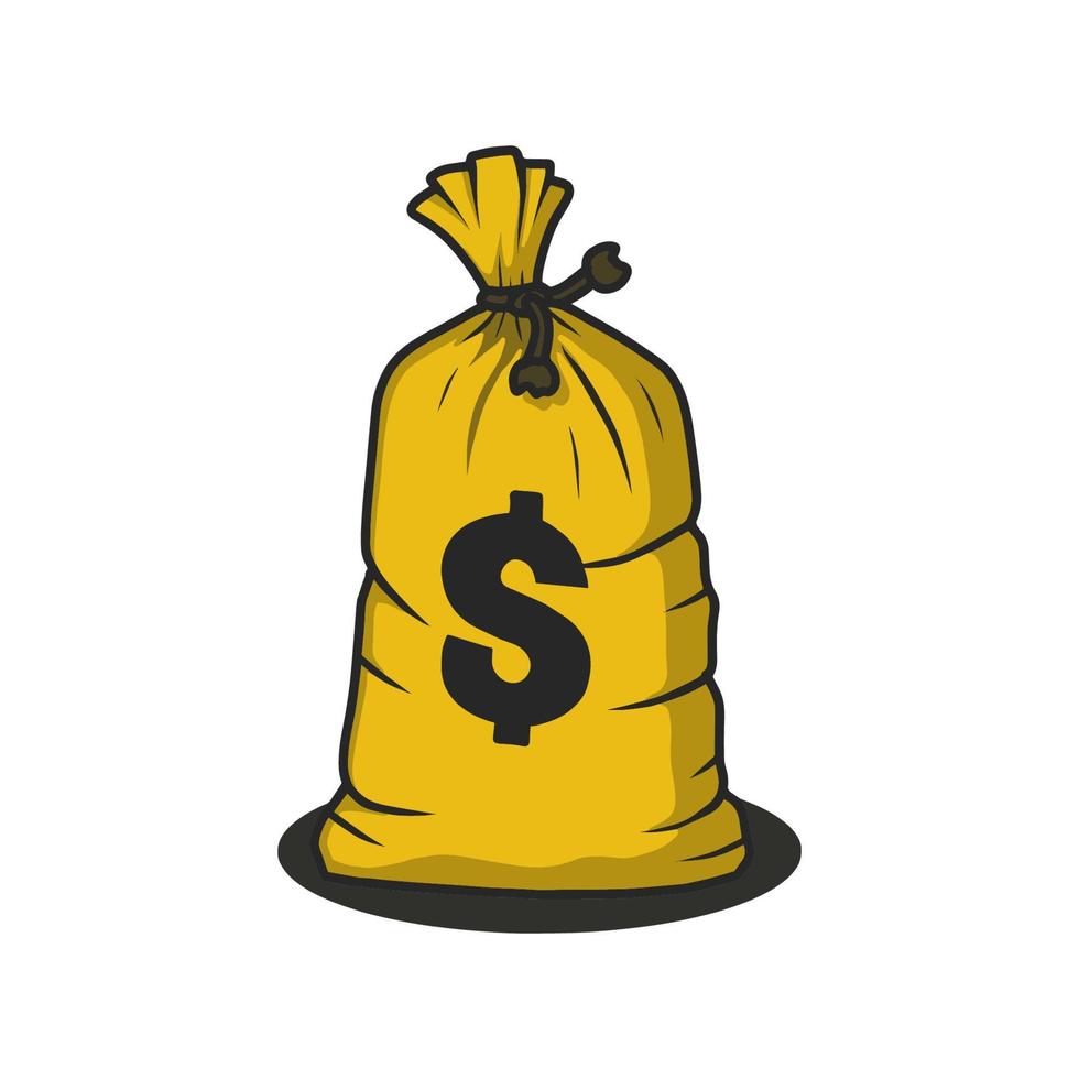 money bag vector illustration. money a ready-made template. fit for business and finance template. flat color with a hand-drawn style