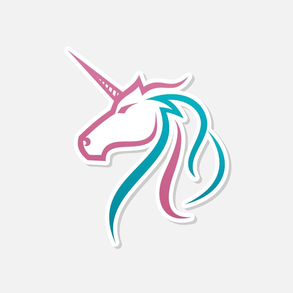 vector de cabeza de caballo unicornio. símbolo de sueño. animales de fantasia estilo de color degradado