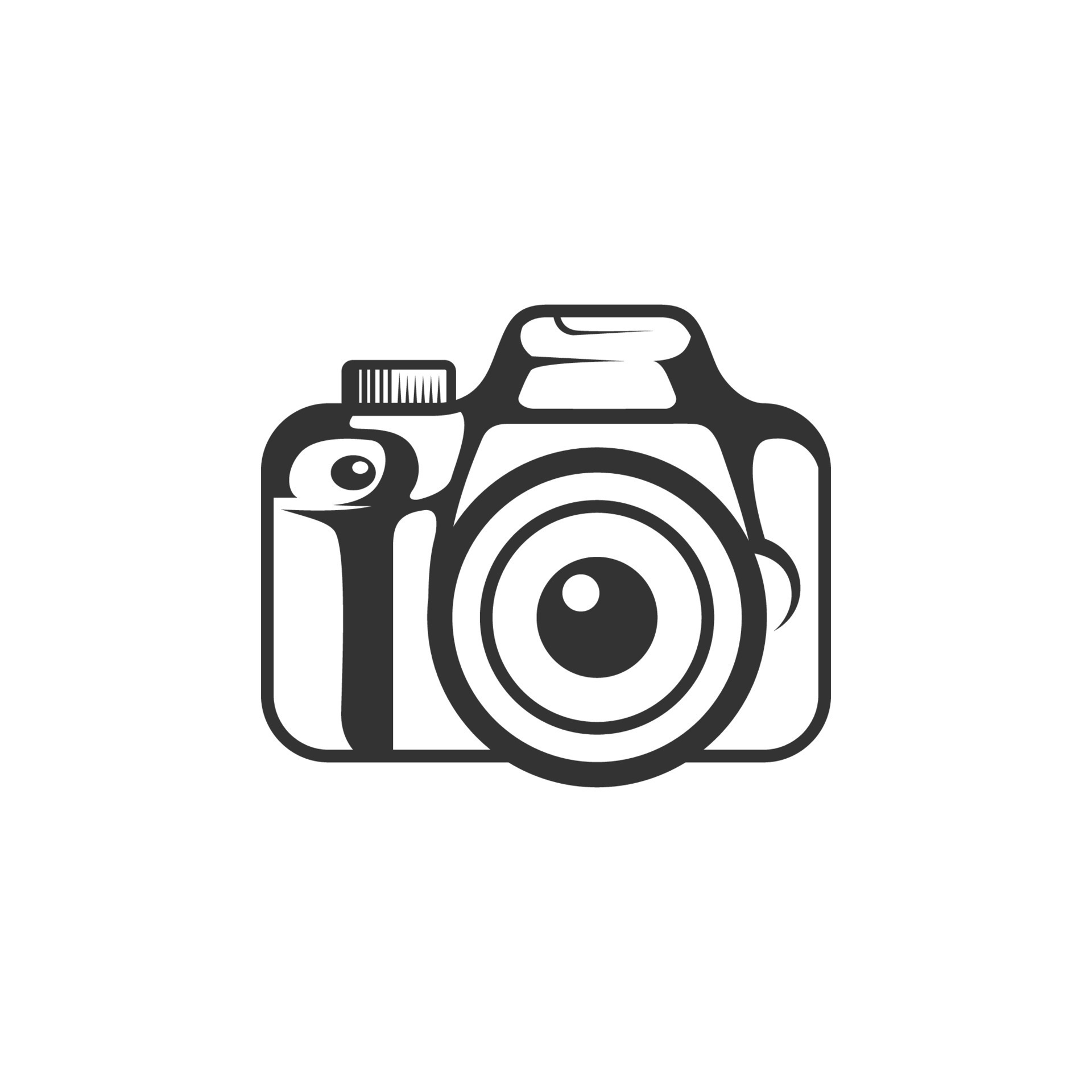 camera silhouette vector illustration. perfect for photography or