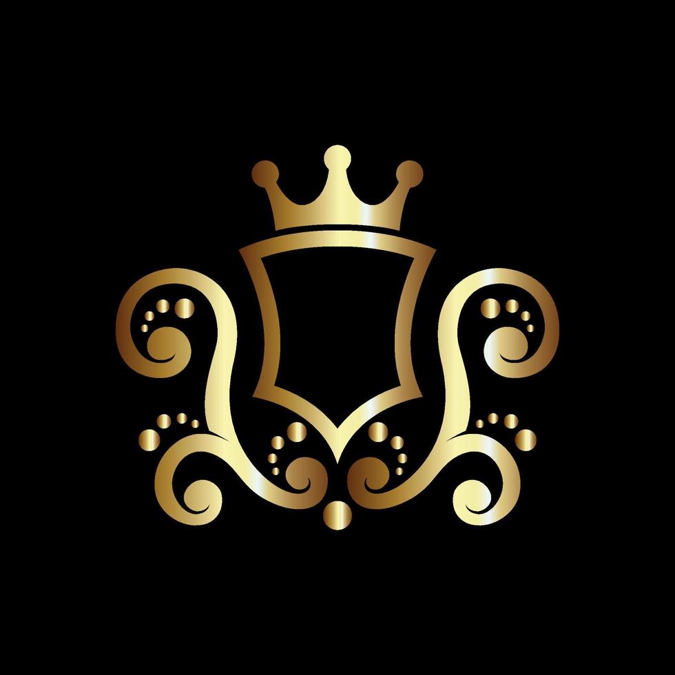 luxury royal shield vector, good for coat of arms and knight emblems or heraldic shield crest vector