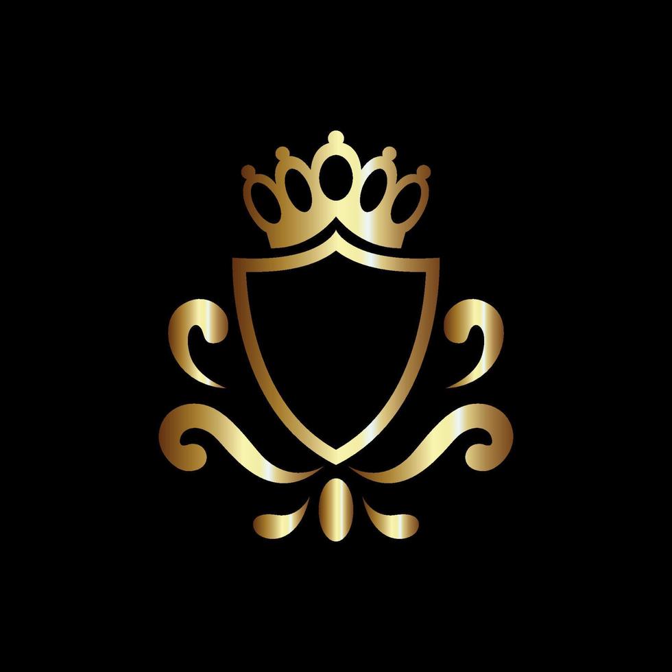 luxury royal shield vector, good for coat of arms and knight emblems or heraldic shield crest vector