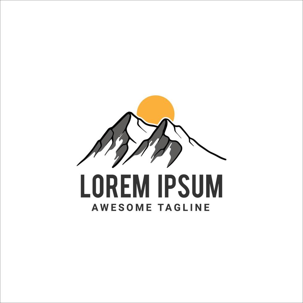 Mountain vector logo template. symbol for nature landscape or Outdoor Adventure.