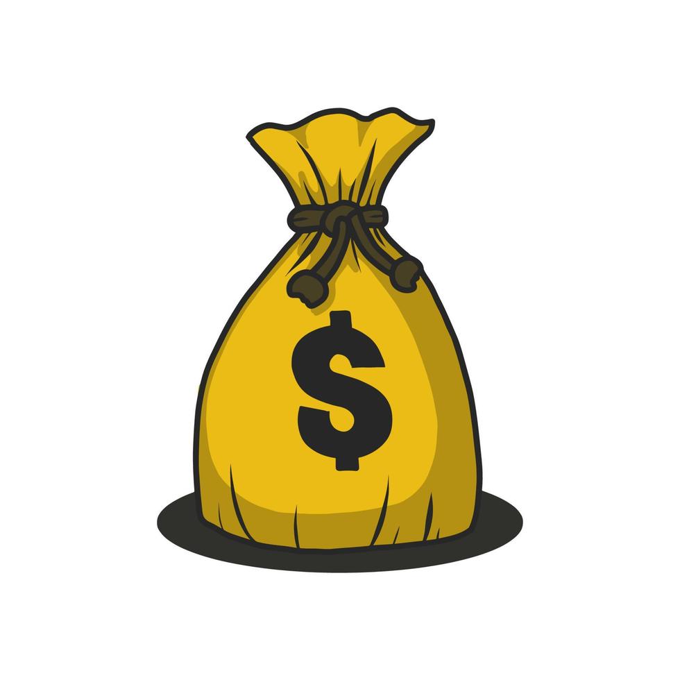 money bag vector illustration. money a ready-made template. fit for business and finance template. flat color with a hand-drawn style