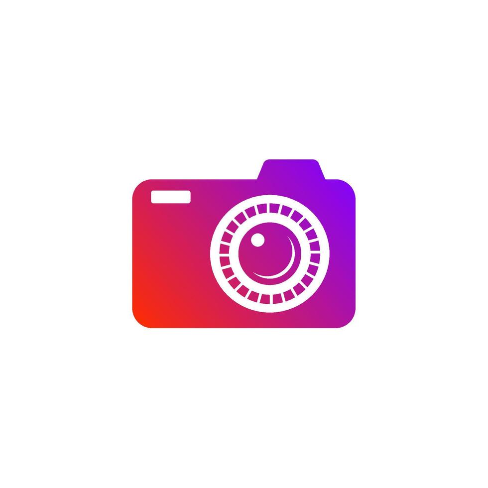 camera vector illustration. good for camera icon,  photography, or videography industry. simple gradient with blue and red color style