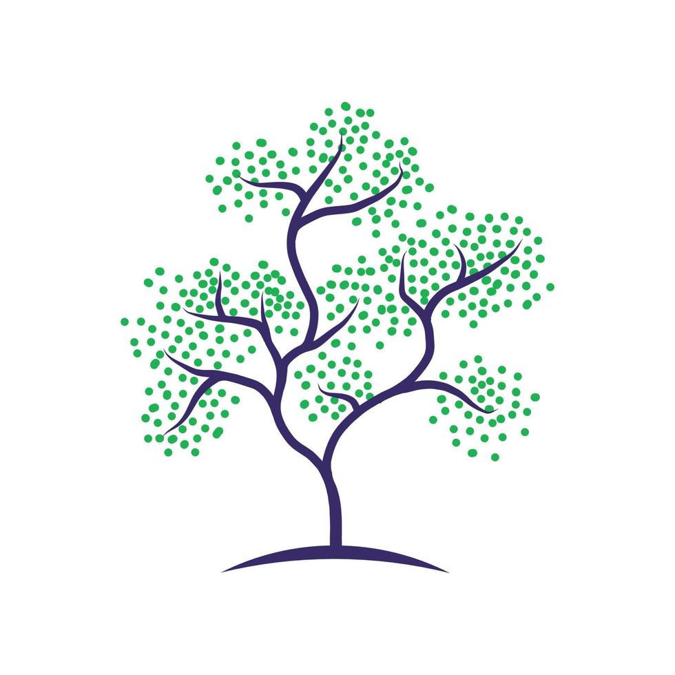 tree vector illustration. green nature landscape concept.
