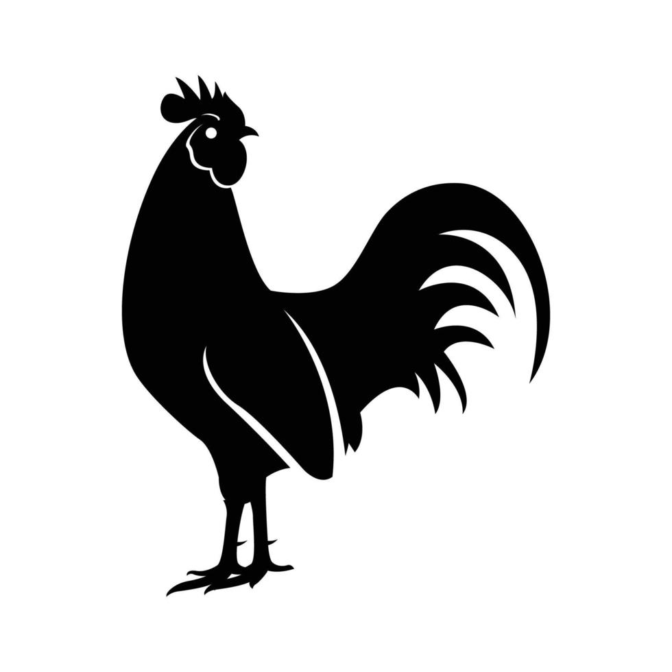 ilustración vectorial de silueta de pollo gallo, perfecta para la agricultura o el diseño de mascotas. estilo de diseño plano vector