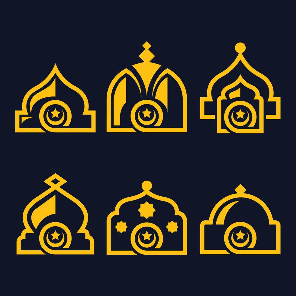 abstract arabic door mosque vector logo, good for ramadan and islamic design. flat color style