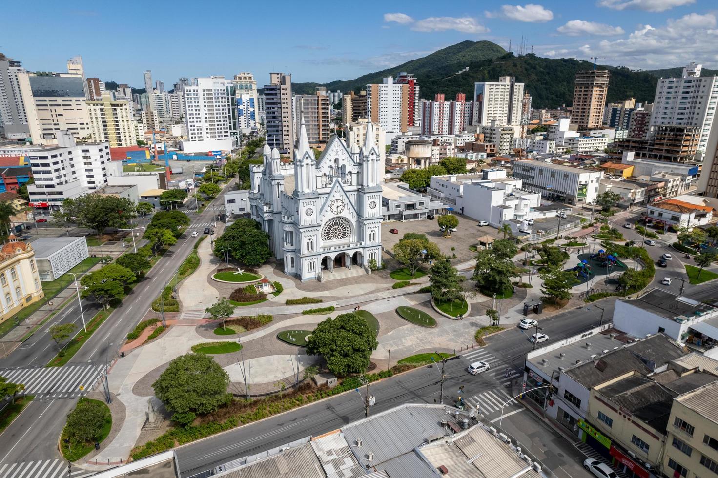 Brazil, MAR 2022 - The Matriz Church Igreja do Santissimo Sacramento in Itajai, Santa Catarina, Brazil. photo