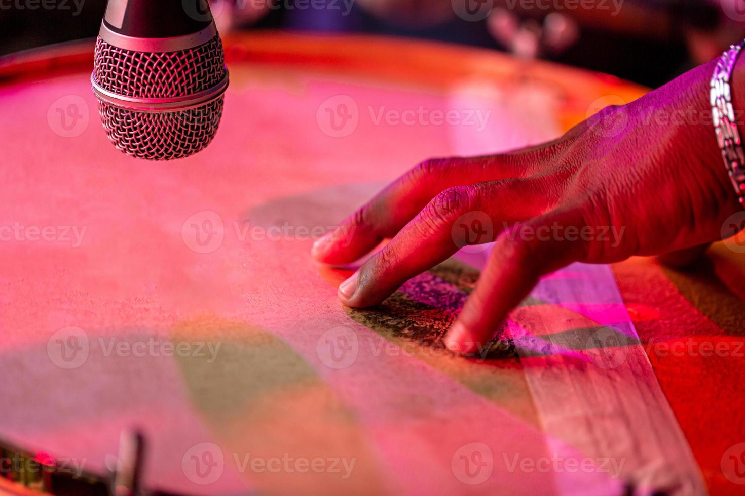 Close up shot musician hand photo