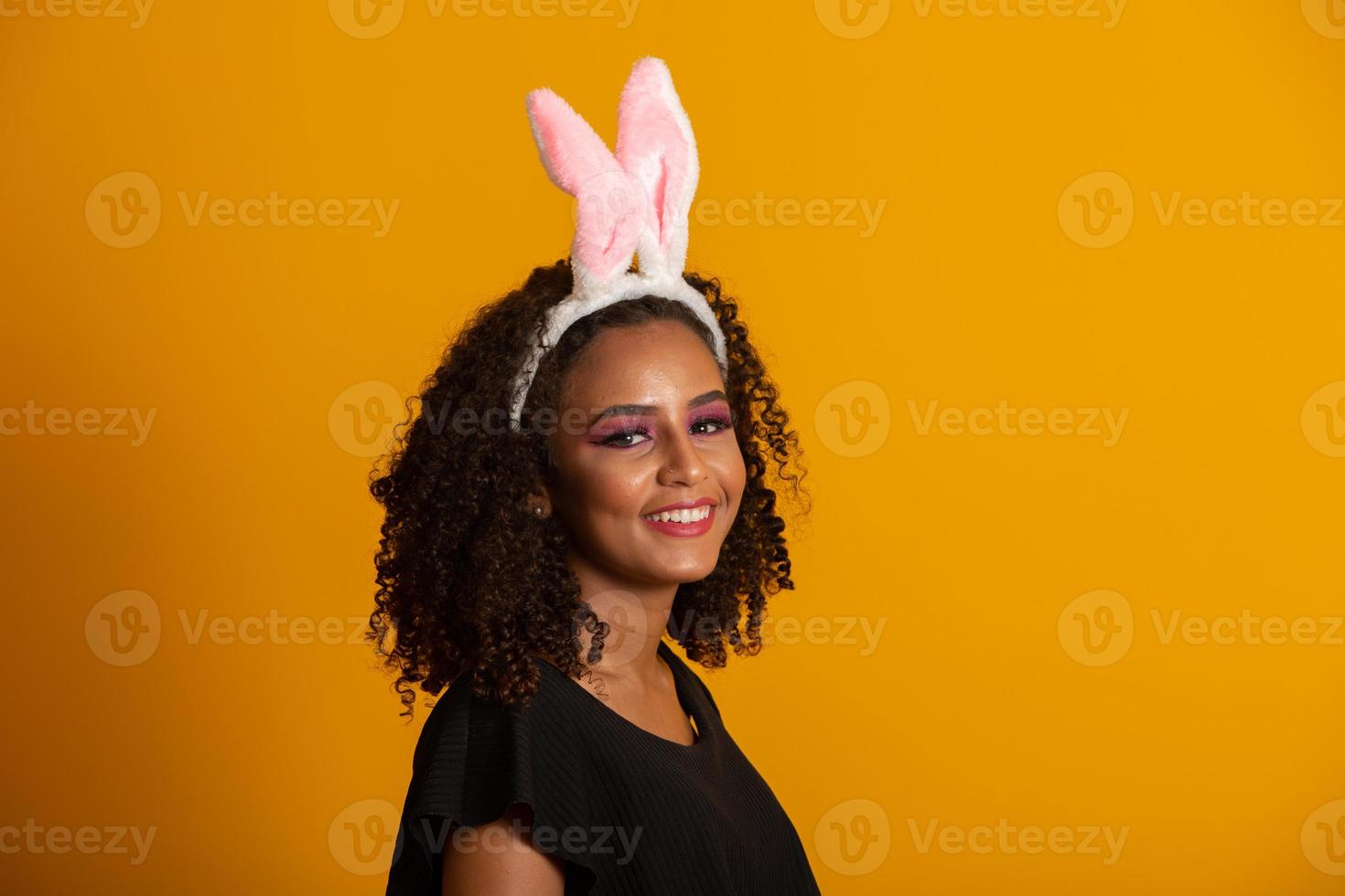 Brazilian Carnival. Young woman in costume enjoying the carnival party. photo